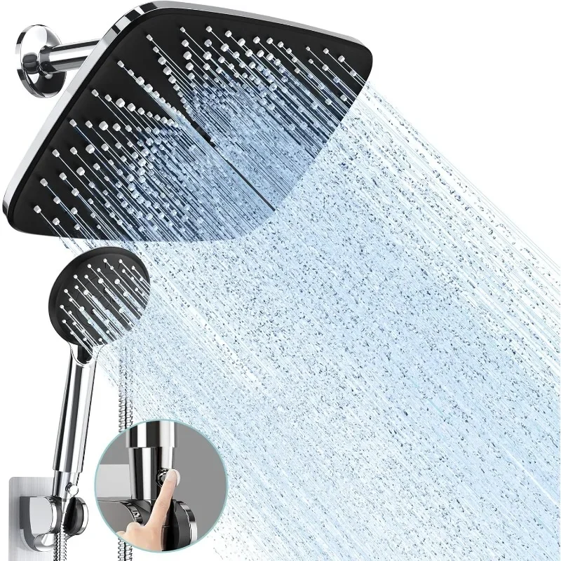 

Veken High Pressure Rain Shower Head - Handheld Spray Combo Shower Head - with Adjustable Dual Shower Heads