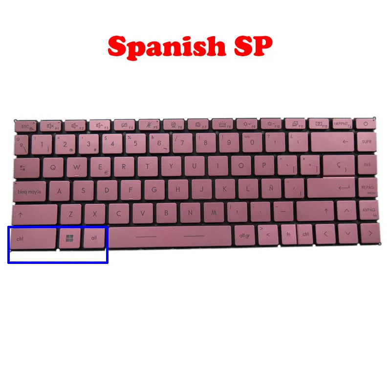 Laptop Backlit Keyboard For MSI V194222FK2 SP S1N-3EES811-SA0 S1N3EES811SA0 Big ctrl Spanish SP Pink Without Frame New