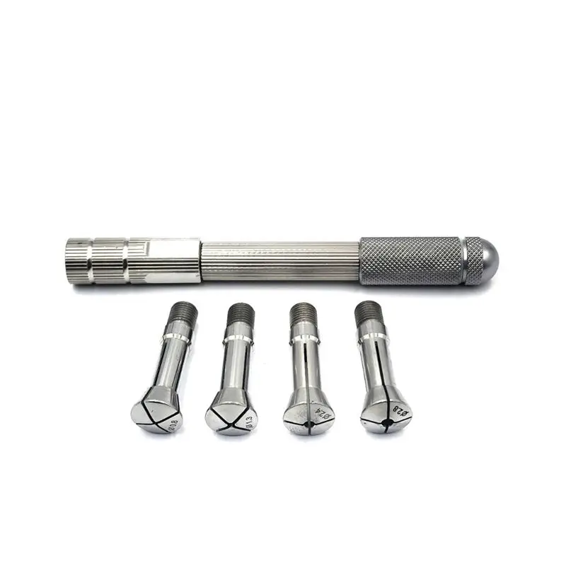 J1UL1N Watchmaker Tools Movement Gear Pendulum Tip Clamp With 4 Collets Watch Parts Hand Held Holder Crown Watch Repair
