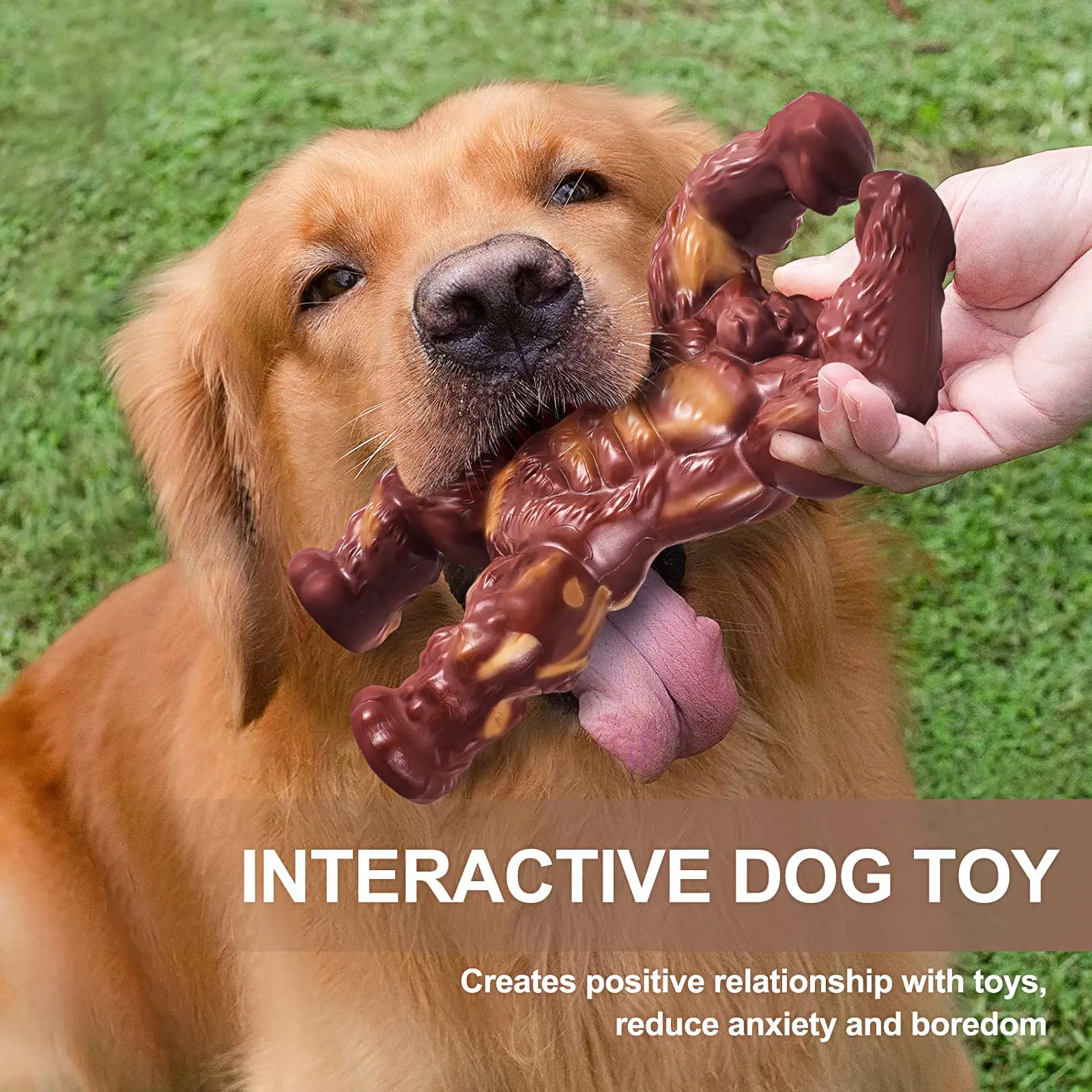 Dog Chew Toys Nylon Orangutan Teething Gnawing Beef Flavour Chew Resistant Easy To Clean Interactive Dog Toys