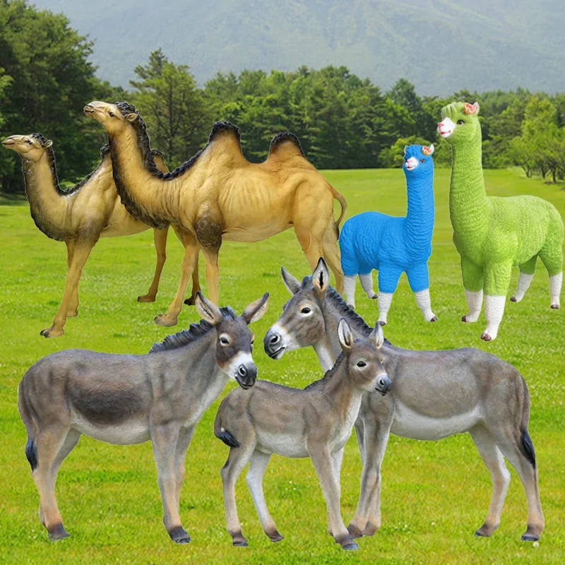 Simulation camel ornament alpaca handicraft donkey outdoor garden landscape fiberglass sculpture animal garden decoration