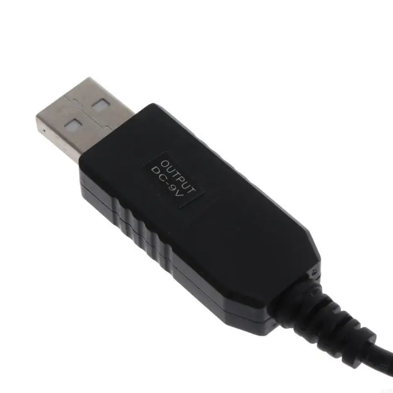 E1PF USB Power Line Step Up Adapter Cable USB 5V to 9V 5.5x2.1mm Connector Converter for Wireless Router