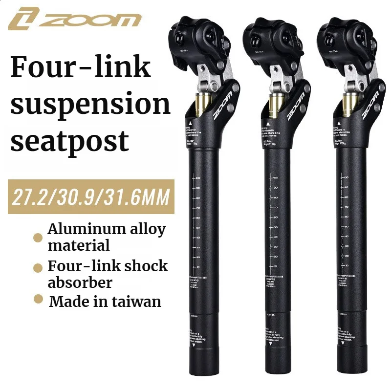 ZOOM دراجة تعليق Seatpost 27.2 30.9 31.6 امتصاص الصدمات مقعد للدراجة الطريق الجبلية أربعة وصلات مقعد دراجة أنبوب 27.2