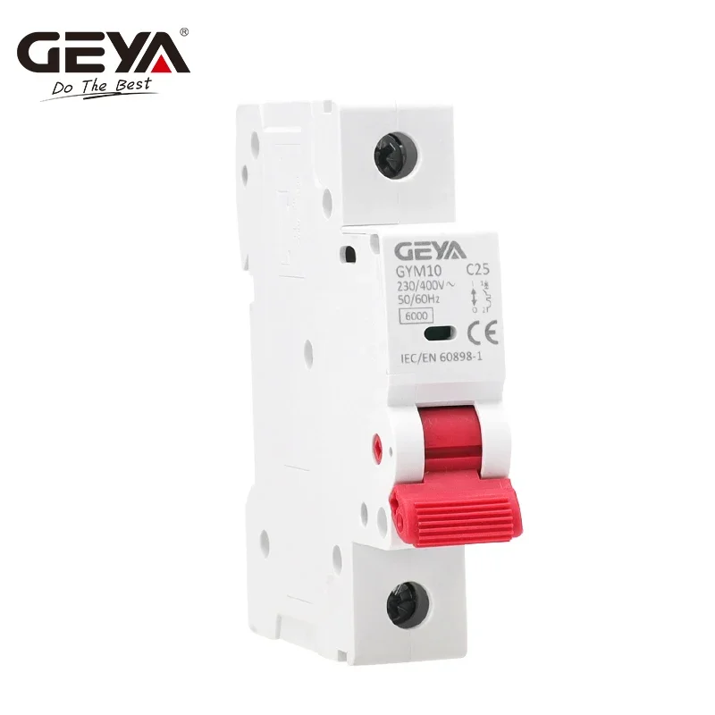 GEYA GYM10 1P 6KA AC MCB Din Rail 220V 400V Mini Circuit Breaker 6A-63A Factory Direct Manufacturer CE CB Approved