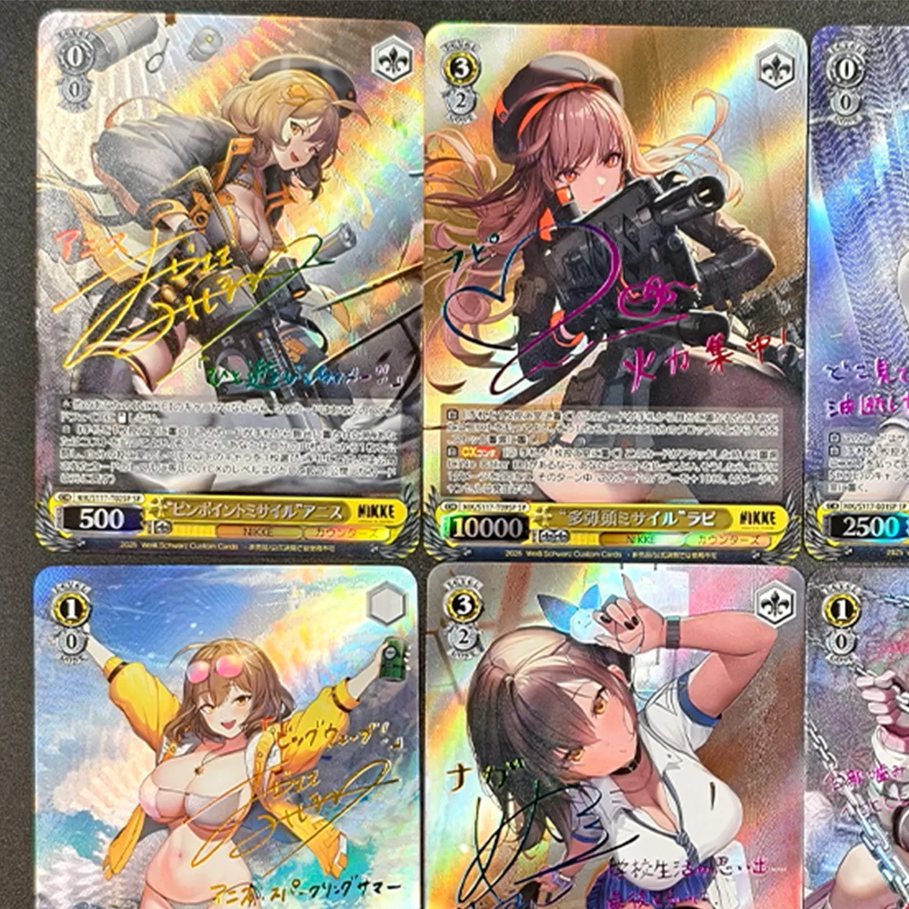 BLUBU Anime Weiss Schwarz carte de Collection Nikke la déesse de la victoire Signature carte bronzante Texture réfractive Flash cadeaux