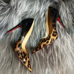 2025 Design Woman shoes Female Fashion gradient leopard print Heels For women Sexy Pointed Toe Thin Heel Party banquet Pumps