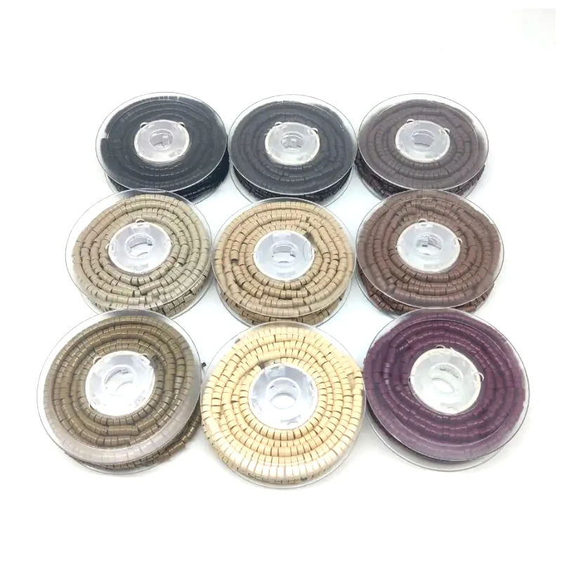 500Pcs 4.0*2.0*2.7mm Pre-Loaded Aluminum Silicone Lined Rings/Beads MICRO Ring Link Crimp Beads Hair Extensions Tools Wigs