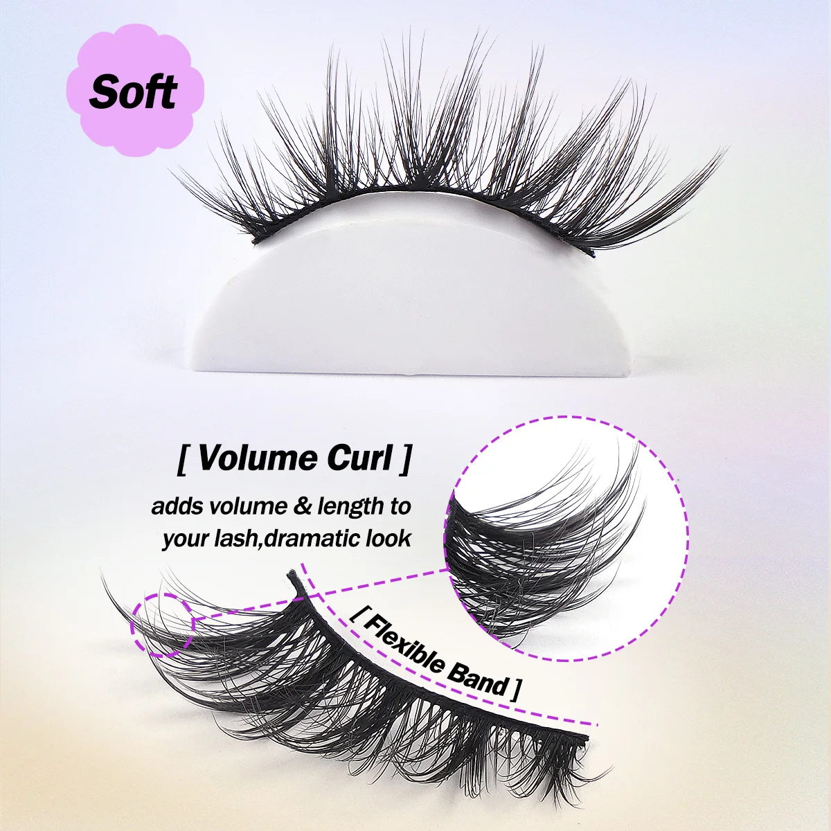 MAGEFY 5 Paar Fuchs-Wimpern, 8–16 mm, verlängerte Wimpern, Katzenaugen-Stil, um die Augen zu vergrößern, Augenschönheitszubehör für Frauen/Anfänger