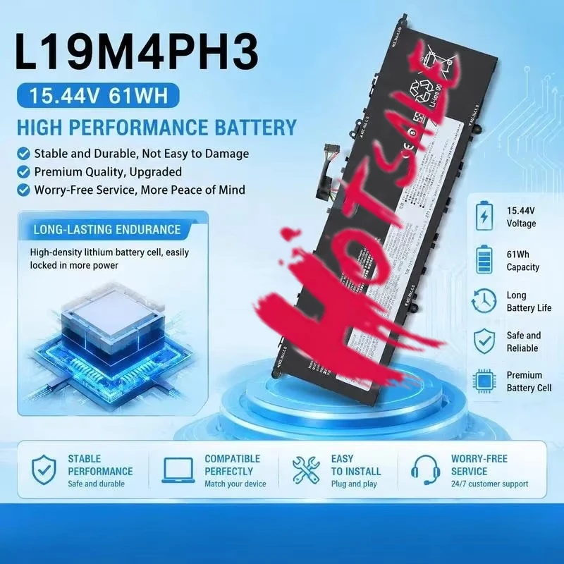 15.44V 61WH Battery for Lenovo YOGA 14 2021 YOGA 14S 2021 L19M4PH3 L19C4PH3 Laptop Internal Rechargeable Li-ion Battery Pack