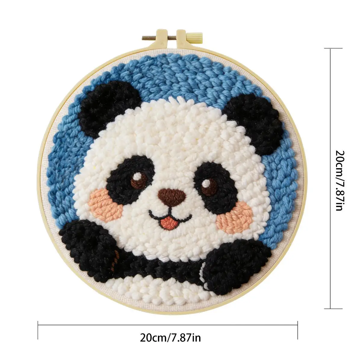 20X20CM/7,87 Zoll Tier - Panda Punch Needle Stickerei-Set, Stickerei-Kit, Gestrickte Stickerei, DIY Handgemachtes Geschenk – Detail 4