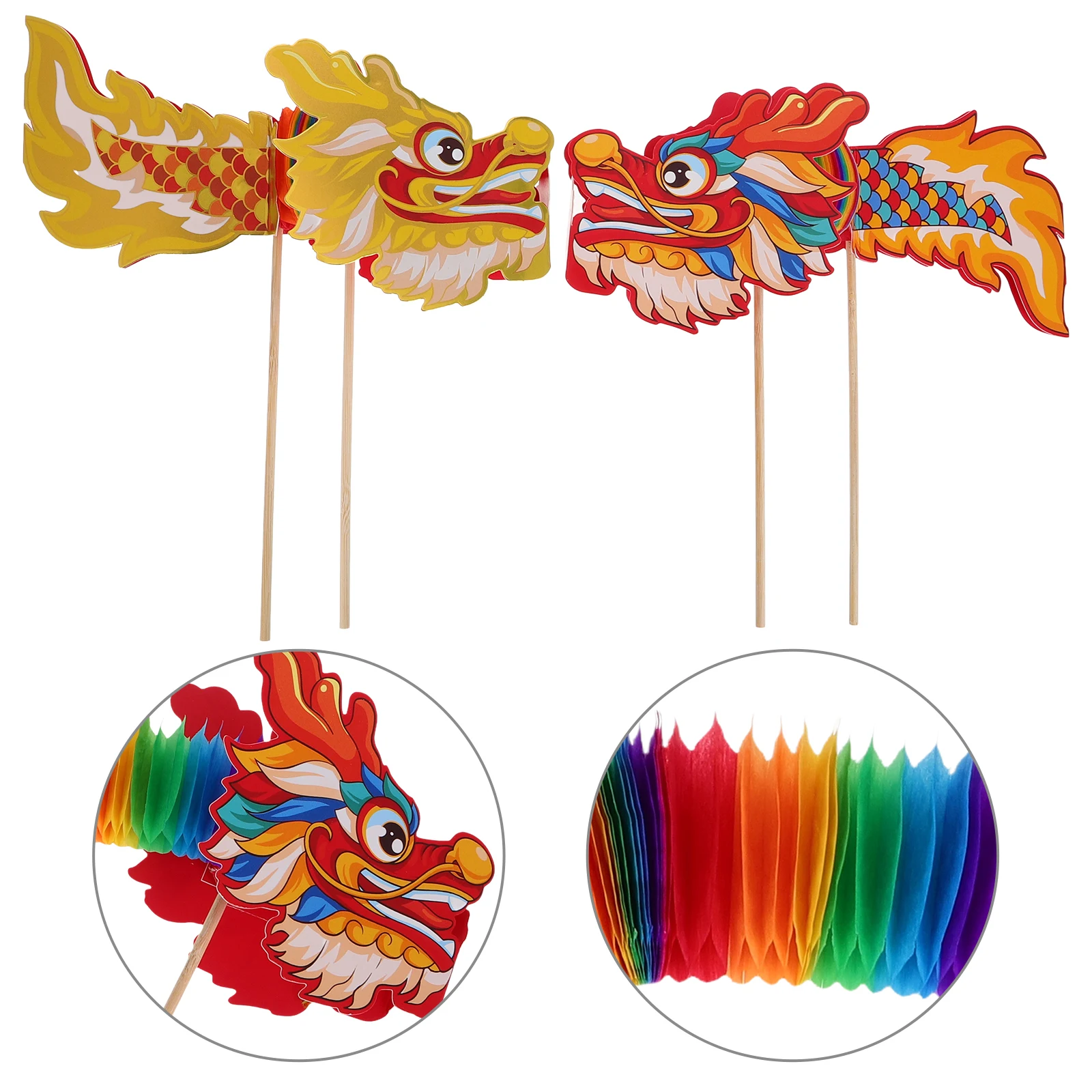 

2pcs Decoration Handcrafted Chinese Festival Hangings New Year Party DIY Supplies 3D Paper Dragon Toys