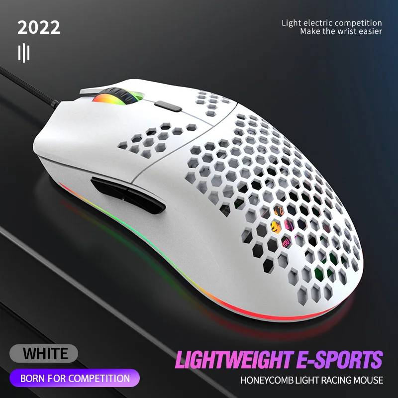 The HXSJ wired keyboard and mouse set, featuring a 68-key membrane keyboard, RGB lighting, USB plug-and-play functionality, is s view 6