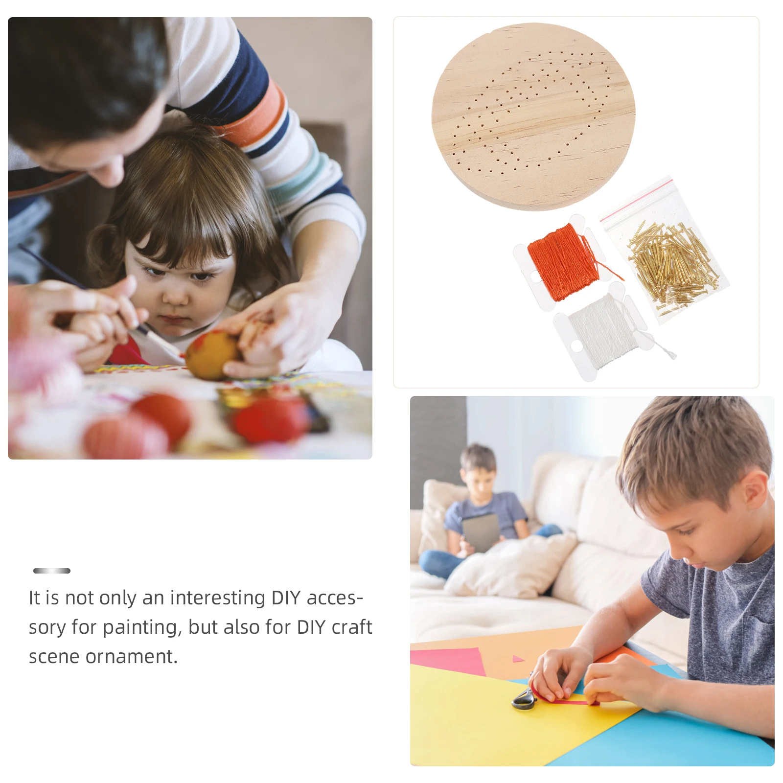 

1 set Creative String Nail Winding Painting Material Twine DIY Crafts Durable Wooden Frame Home Decor Ornament for s
