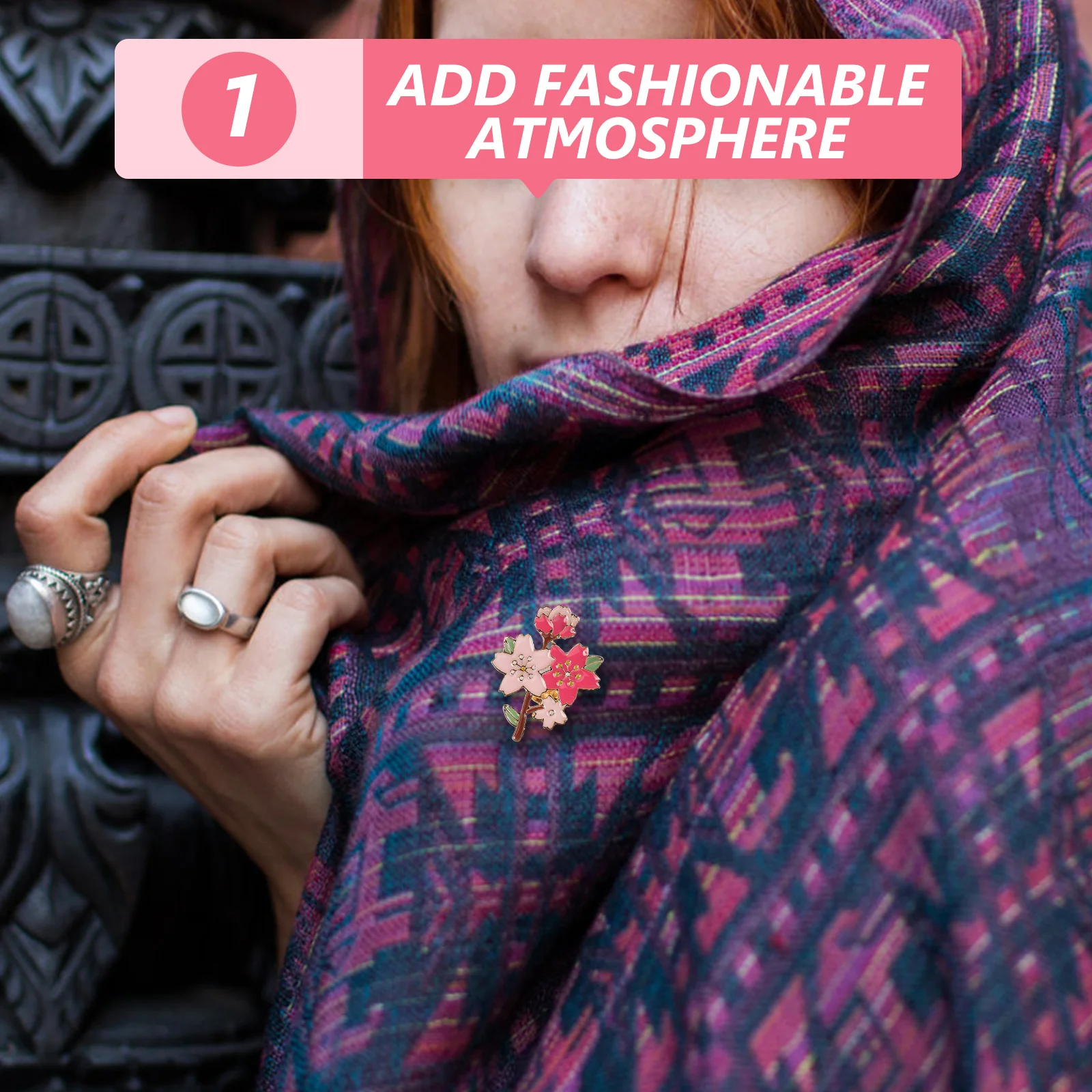 3 قطعة زهر الكرز بروش دبابيس أنيقة المعادن زهرة التلبيب دبوس للنساء ملابس عصرية حقيبة قبعة الديكور المينا الجمالية