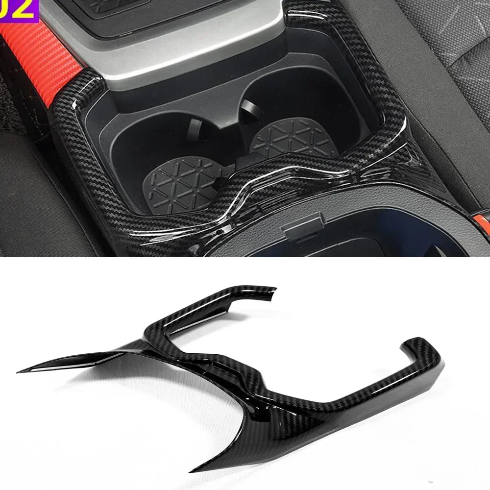 

RHD Interior Accessories For Toyota RAV4 RAV 4 XA50 2019- 2023 ABS Carbon Fiber Water Cup Holder Door Strip Panel Cover Trim