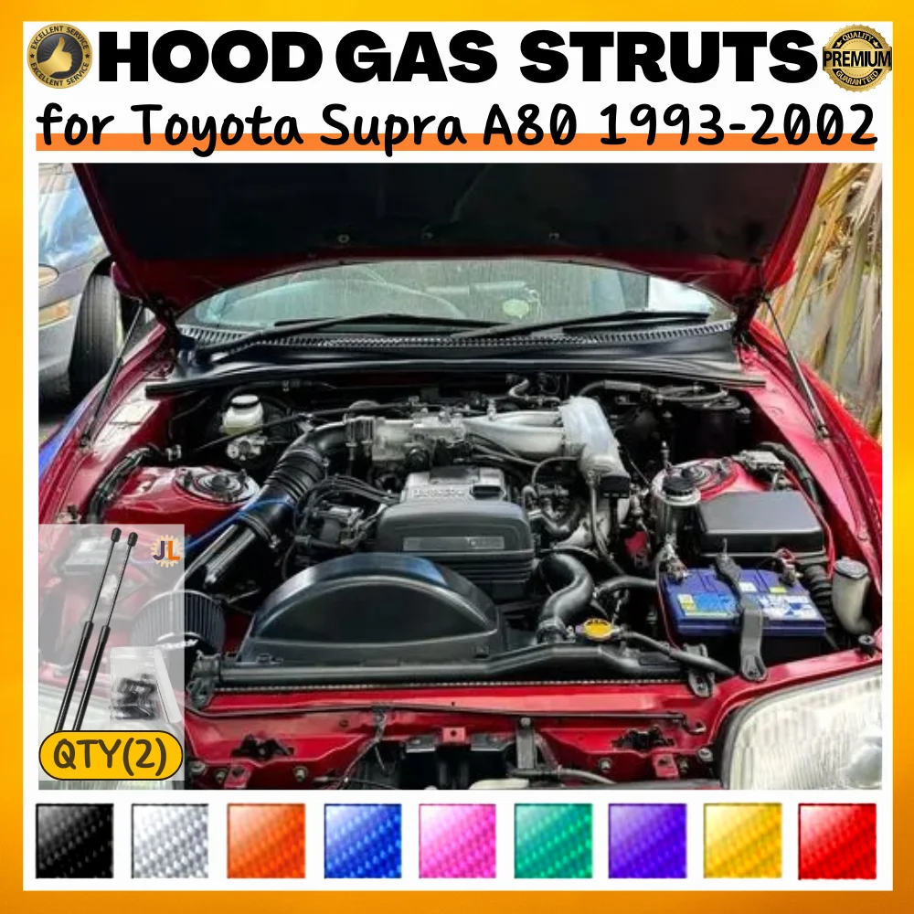 

Qty(2) Hood Struts for Toyota Supra A80 1993-2002 Front Bonnet Modify Gas Springs Shock Absorber Lift Supports Dampers