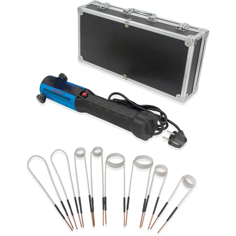 

Magnetic Induction Heater Tool - 1200W 110V Handheld Induction Heater Bolt Removal with 8 Coils and Portable Storage Box