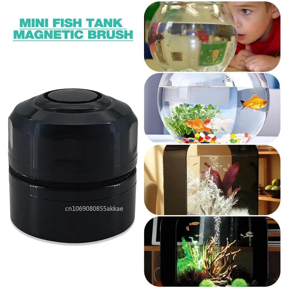 Fish Tank Brush Magnet Aquarium Mini Magnetic Glass Cleaner Mini Scrubber Tool Double Sided Algae Moss Removal Tools