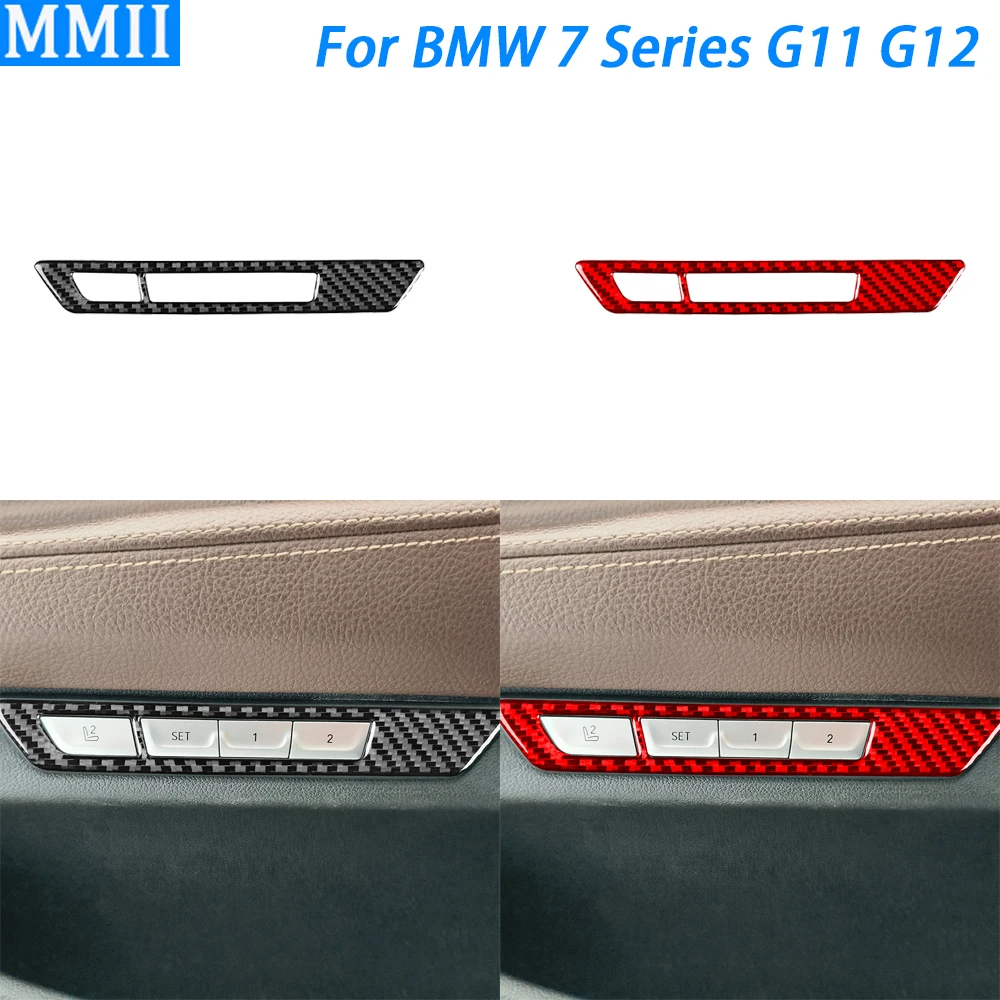 

For BMW 7 Series G11 G12 2015-2022 Carbon Fiber Seat Memory Adjustment Panel Cover Car Interior Decoration Accessories Sticker