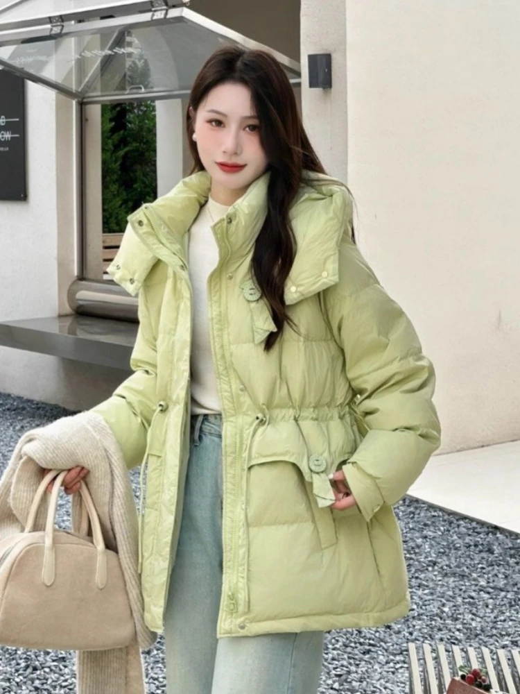 Vrouwen Winter Donsjack Koreaanse Chic Jassen Vrouwelijke Capuchon Parka 90% Witte Eend Puffer Jas Mode 2025 Mujeres Kleding