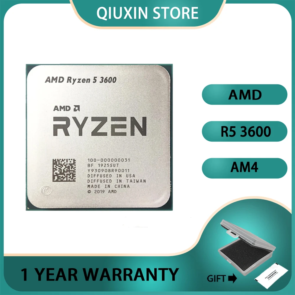 

AMD Ryzen R5 3600 R5 3600 Processor CPU 7NM 65W L3=32M 100-000000031 3.6 GHz Six-Core Twelve-Thread Socket AM4