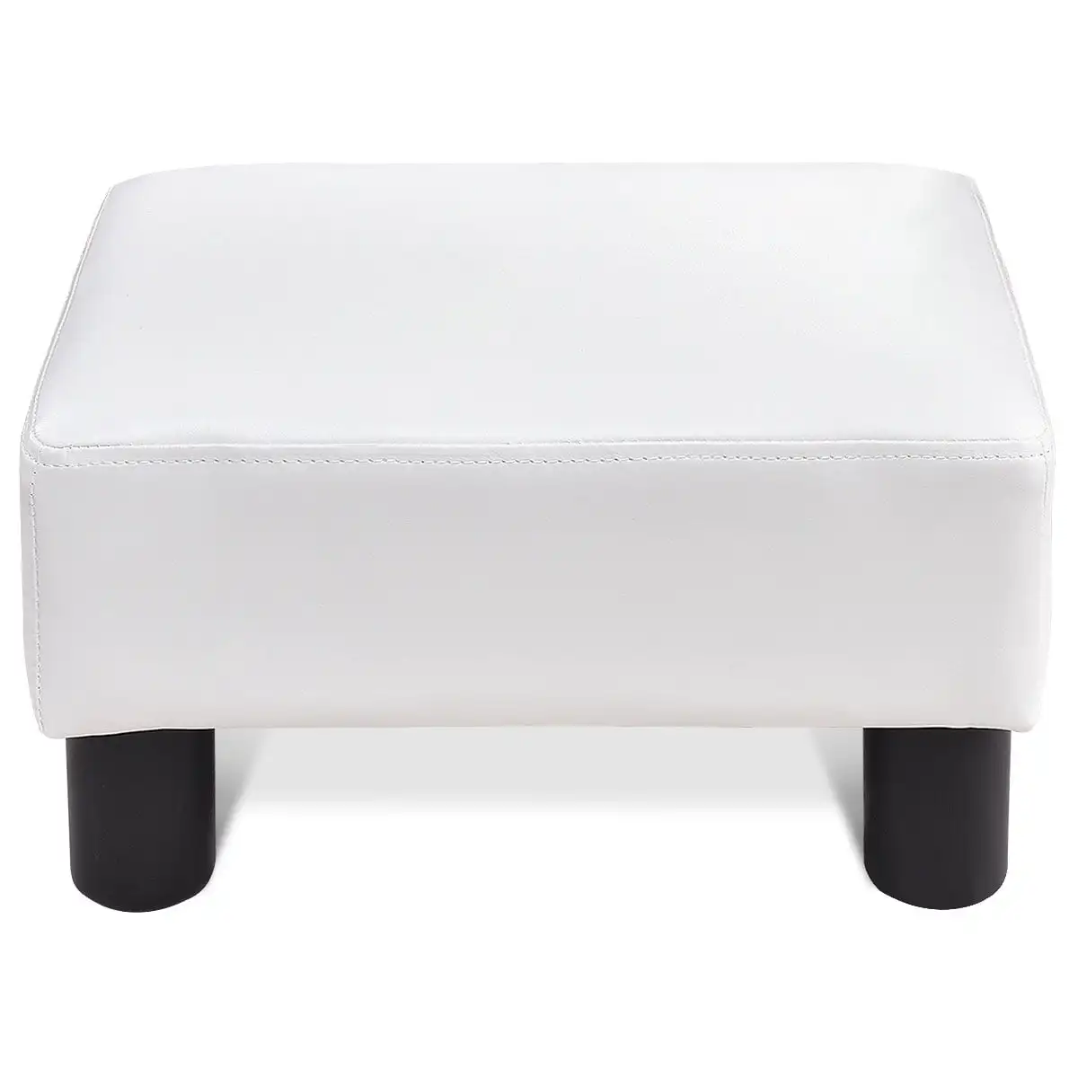 

Gymax PU Leather Ottoman Footrest Small Stool Rectangular with Padded Seat White