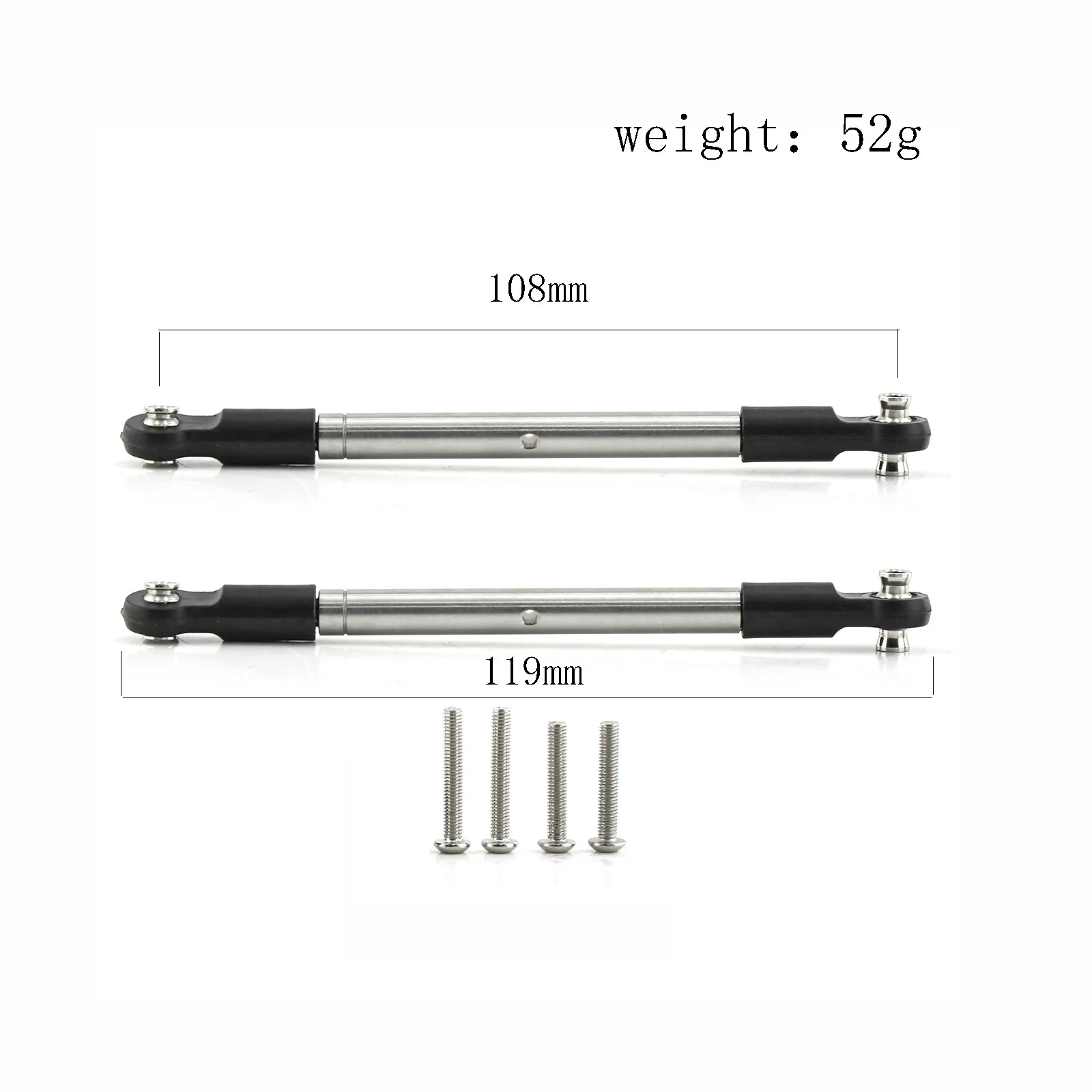 1 Set Stainless Steel Front Steering Tie Rod Adjustable for 1/10 MAXX W/WIDEMAXX RC Car Accessories Toy Repair Parts