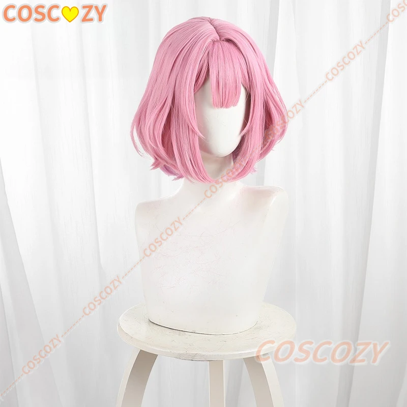 Anime Watanare Amaori Renako Cosplay Pruik Levendige Roze Korte Bob Haar Pruiken Voor Vrouwen Meisjes Zwarte Haarspelden Props Festival Carnaval
