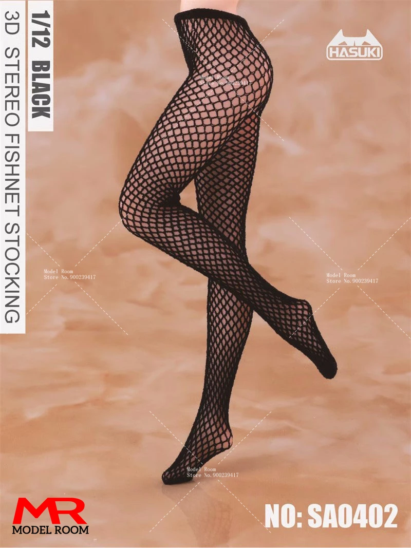 HASUKI SA04 1/12 Scale 3D Fishnet Stockings Seamless Socks Clothes Accessories Model Fit 6\'\' Female Soldier Action Figure Body