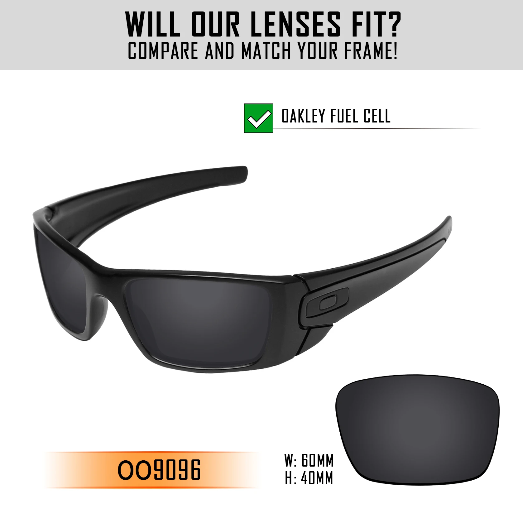 HDTAC-Lentes de repuesto polarizadas para gafas de sol, lentes de sol polarizadas para-Oakley Fuel Cell OO9096, Multicolor