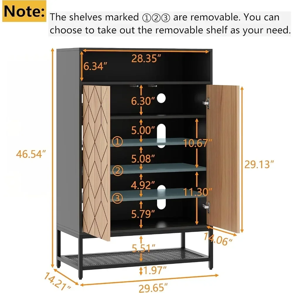 

Shoe Storage Cabinet with Adjustable Shelves for Entryway, 7-Tier Entryway Shoe Rack Storage