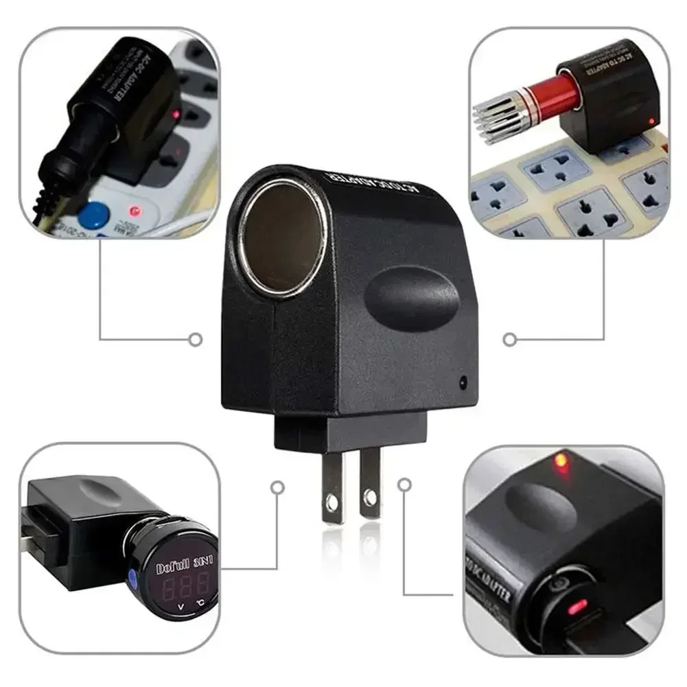 Universeller AC 220V zu DC 12V EU/US-Stecker Konverter, Auto-Ladegerät, Adapter, Wandsteckdose, Splitter-Ladegerät