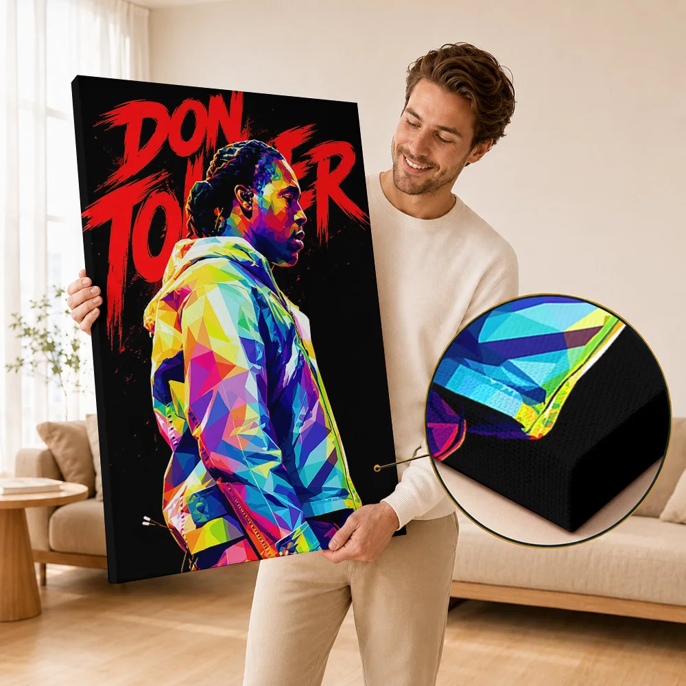 Don Toliver Framed Canvas Print Poster Personalized Photo Rap Style Wall Paintings Decoration For Bedroom Studio Collector Gift