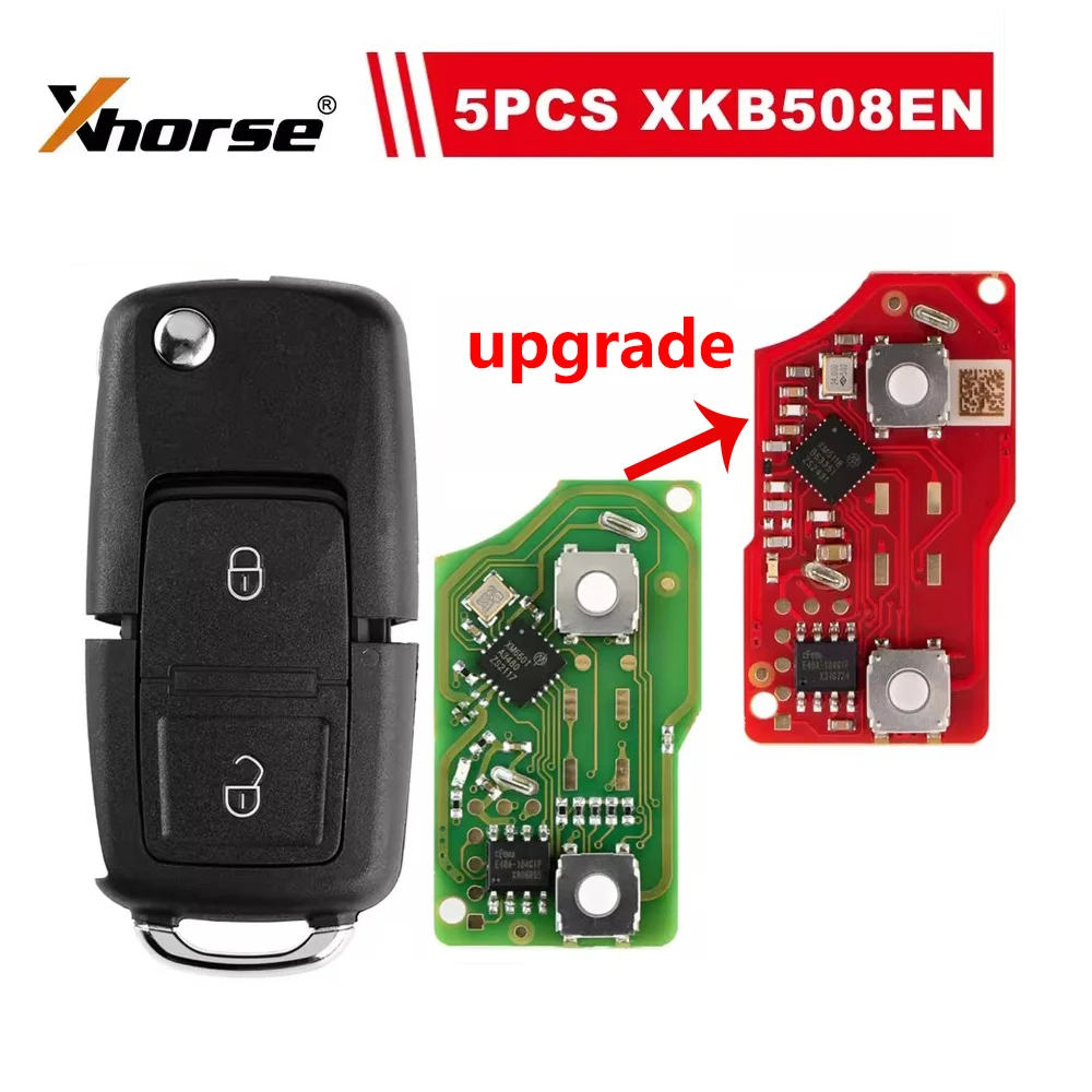 

5pcs/lot XHORSE XKB528EN B5 Style 2 Buttons 2nd Generation Remote Key Replace XKB508EN for VVDI VVDI2 Porgrammer English Version
