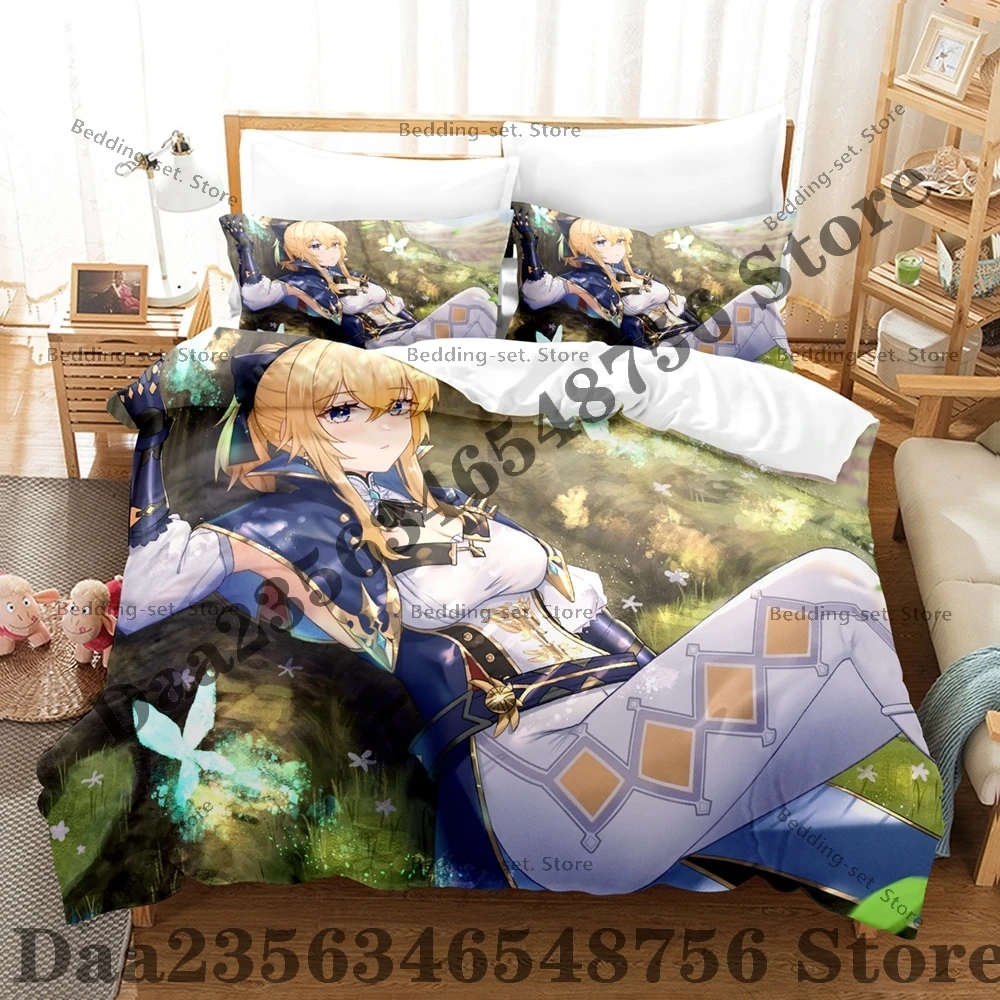 Personality Anime Jean Bedding Set AnimeThree Piece Bedding Set - Luxury Comforter Set with Queen King Size Including pillowcase