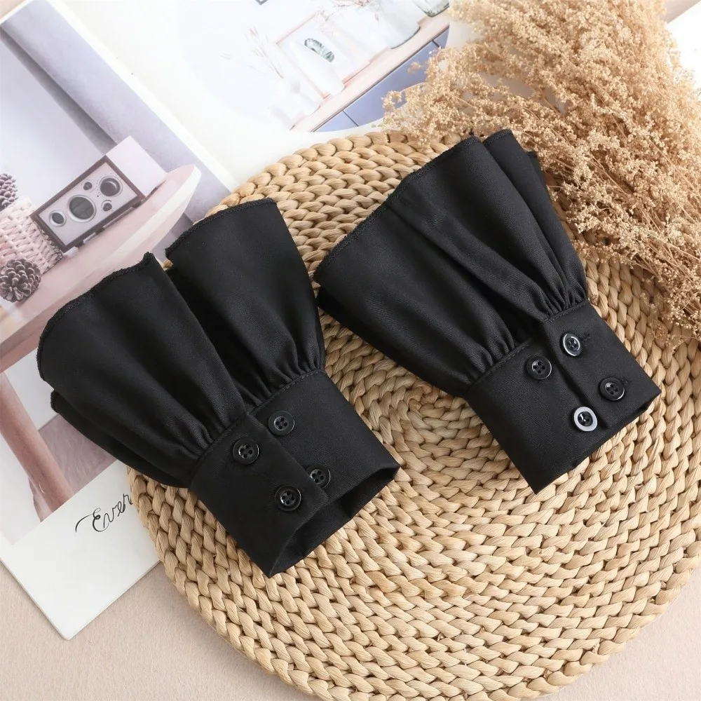 

Cute Ruffles Pleated Fake Sleeves Detachable Cuffs Chiffon Fake Cuffs Wristband Ruched Fake Flared Sleeves Sweater Decorative
