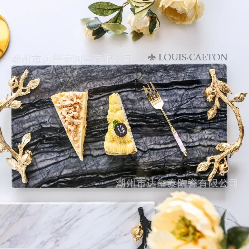 

Nordic Ins Creative Simple Marble Dessert Storage Plate Steak Plate Home Storage Jewelry Plate Tray