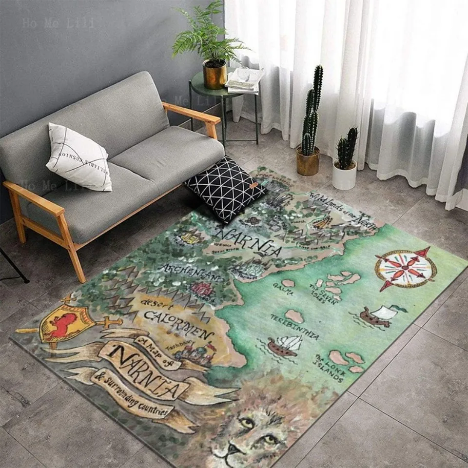 Map Of Narnia Wall Chart Poster Canvas Print Art Decoration Non Slip Flannel Floor Rugs By Ho Me Lili