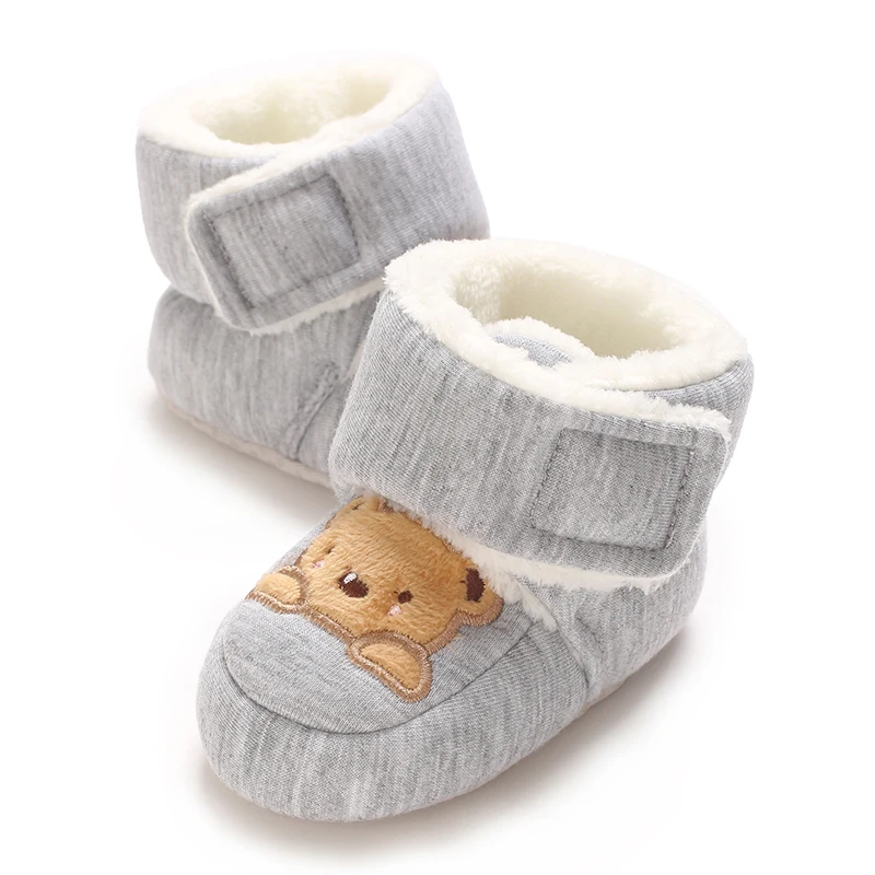 Winter-Baumwollschuhe für Neugeborene 0-1 Jahr Alte Jungen und Mädchen Baby Cartoon Teddybär mit Plüsch Warme Laufstiefel – Detail 20