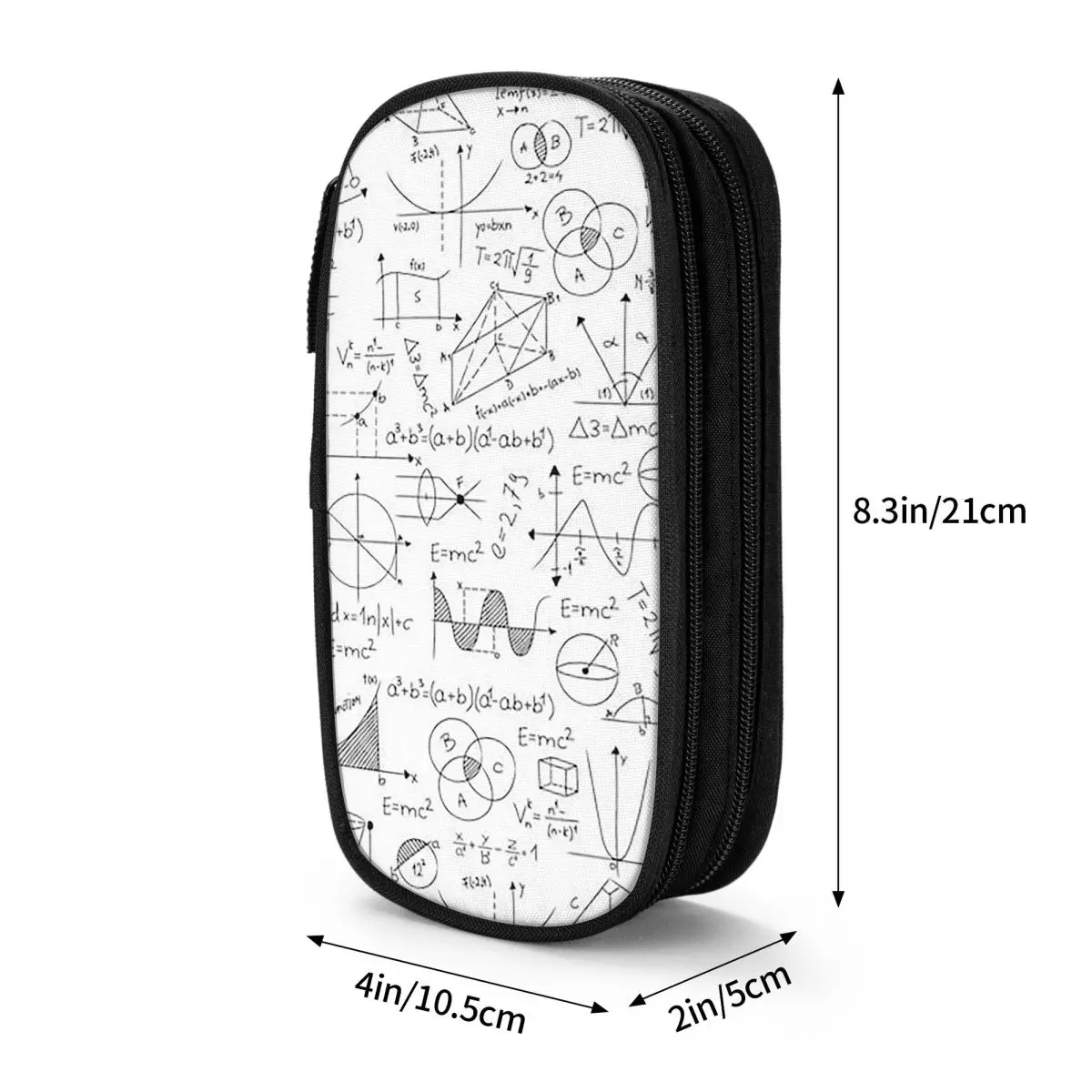 Mathematics Formulas Math Numbers Pencil Case for Students School Pen Box Pencil Bag Stationery Supplies Pen Holder Bag