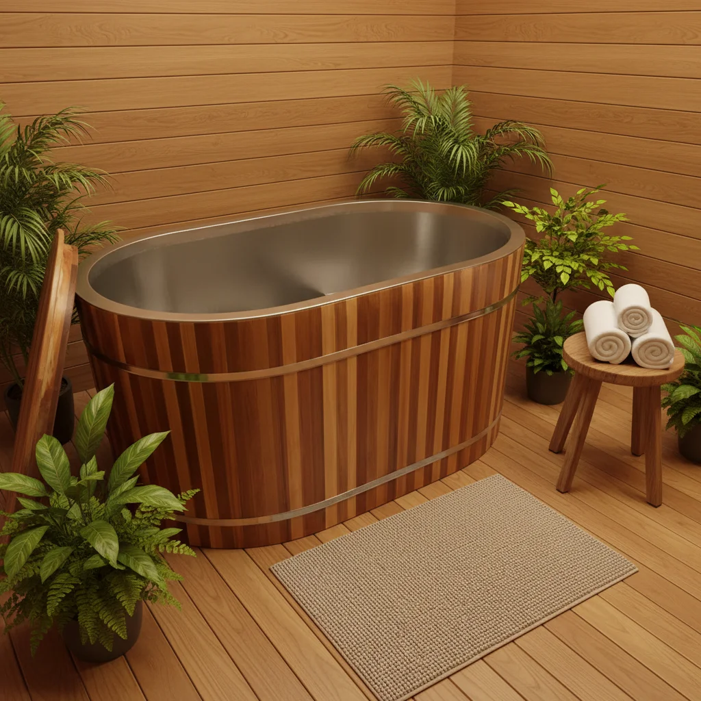 

Профессиональный охладитель для ледяных ванн - Экологичный, из массива дерева и нержавеющей стали, современный дизайн для восстановления спортсменов и спа-процедур