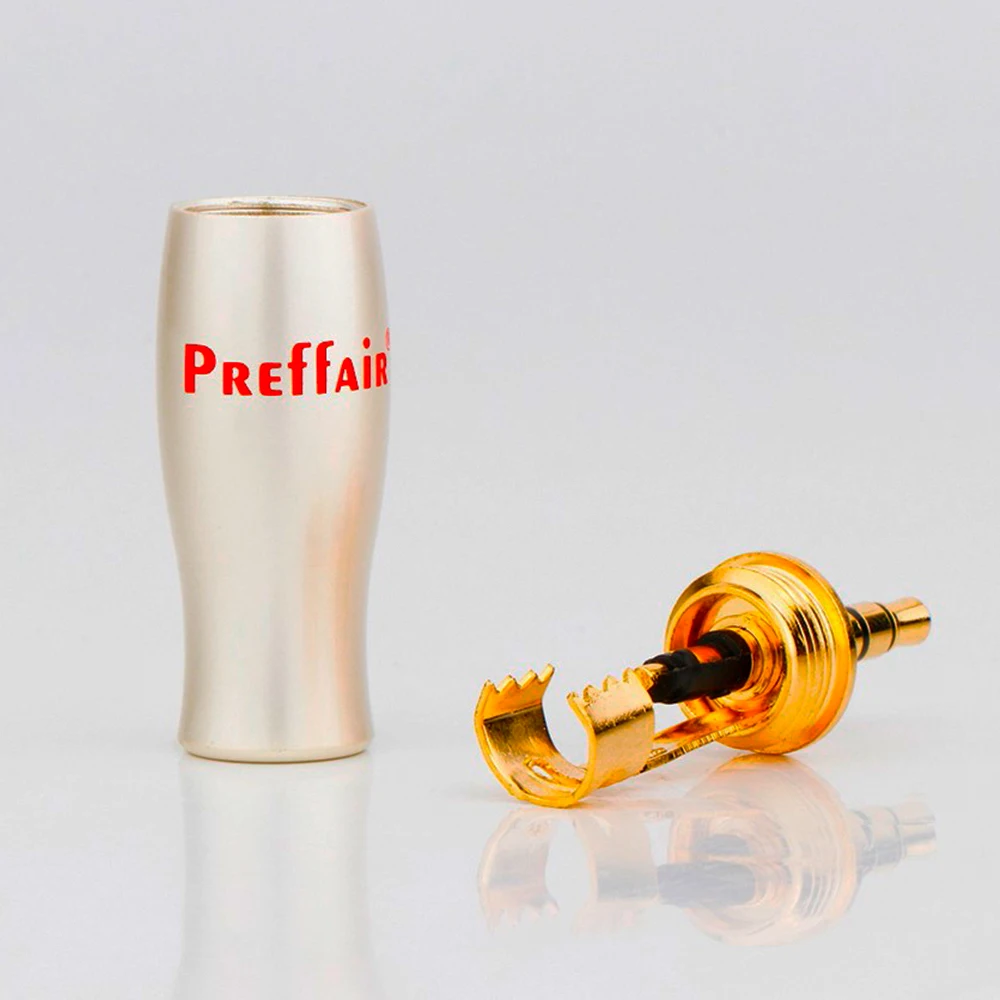 محول سماعة أذن مطلي بالذهب Preffair ، مقبس صوت ، 3 أعمدة ، سماعة رأس ستيريو ذاتية الصنع ، إصلاح سماعة أذن ، جودة عالية