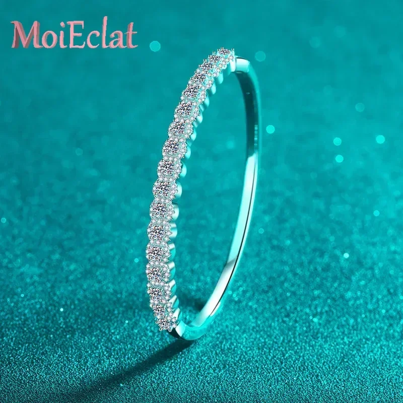 

2,48 карата, полностью инкрустированные муассанитовые браслеты для женщин, кусок ювелирных изделий, платины PT950, блестящие браслеты со звездами, подарки