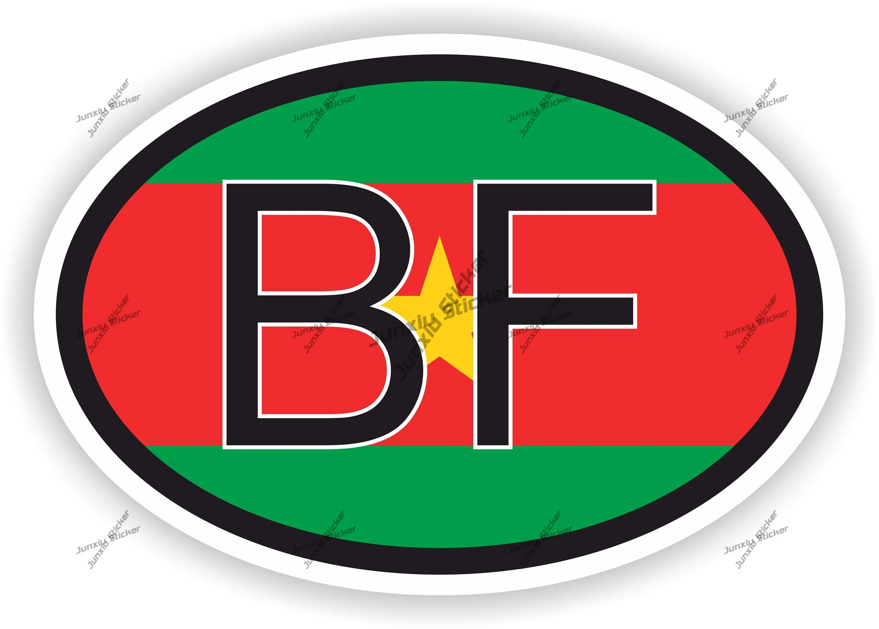 

Burkina Faso Country Code Bf Oval Flag Sticker Automotive Accessories Accessory Cars Accessoire Voiture For Bumper Bodywork Wind