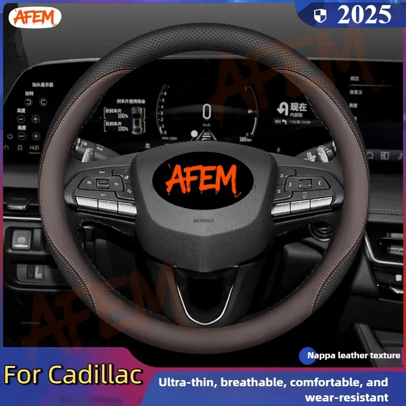 For Cadillac CT6 Optic Escalad XT5 Lyriq CTS CT5 SRX ATS XT6 2022 2023 2024 2025 Leather Car Steering Wheel Cover Accessories