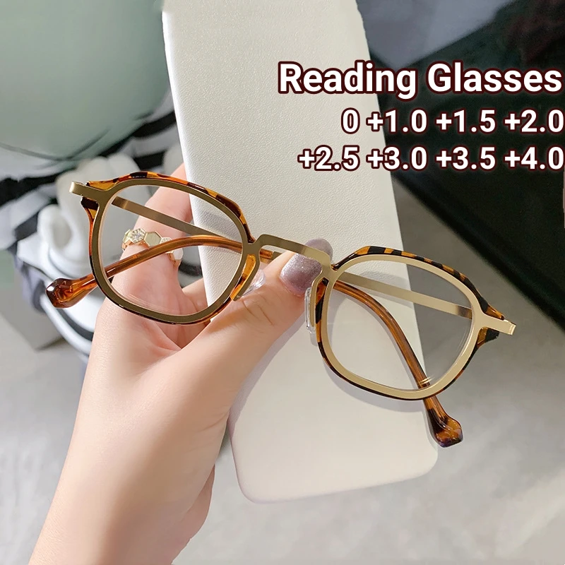 

Luxury Tortoiseshell Frame Presbyopia Eyeglasses Steam Punk Reading Glasses Anti Blue Light Eyewear for Vision Frame 0 to +4.0