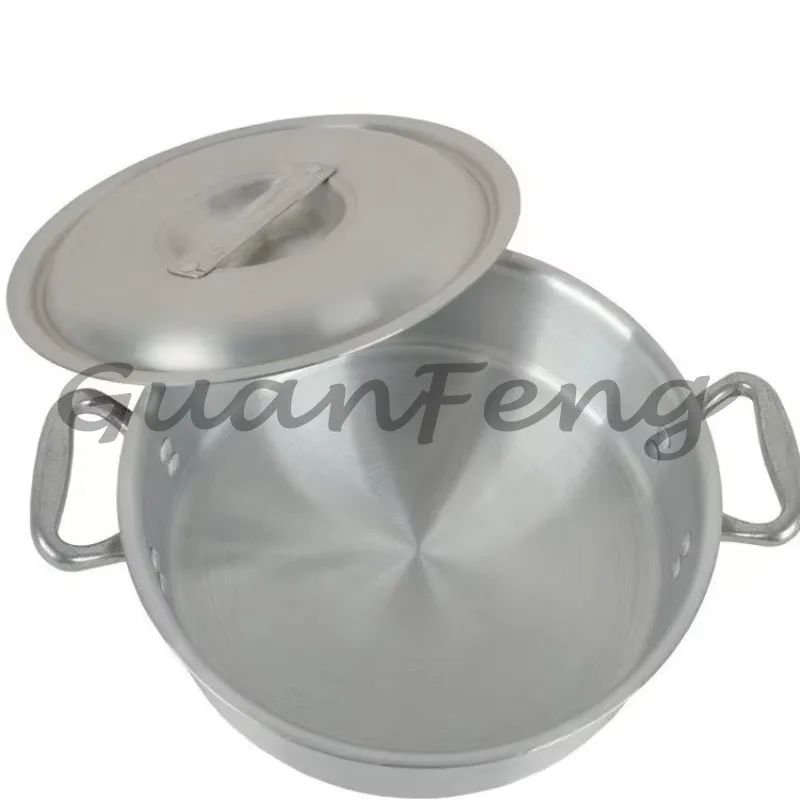 Commercial use 4-piece canteen cookware set 33 39 42 45 cm, aluminum alloy shallow mouth cooking pot