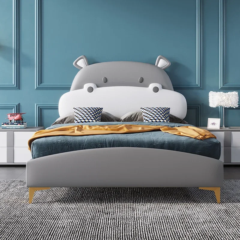 

Horse baby boy children's bed technology cloth modern simple premium gray single boy hippo little girl princess bed
