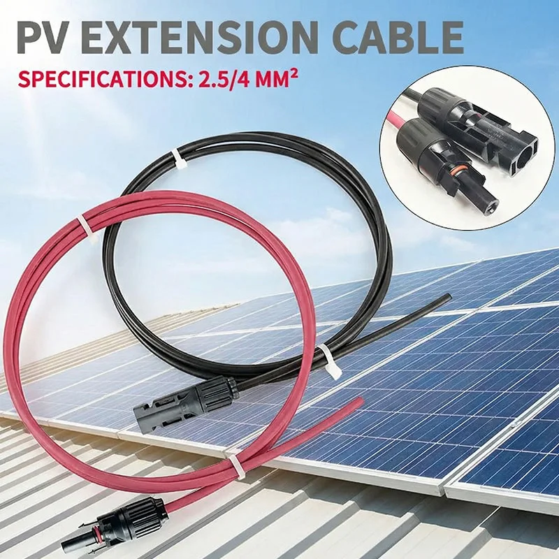 

4/2.5mm² PV1-F Solar Extension Cable 1/2/3/5/10M Waterproof DC Connector Male Female Pair IP67 for Photovoltaic System