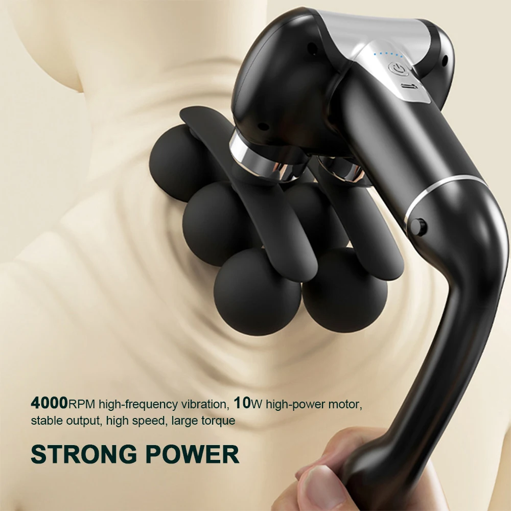 Handle Fascia Gun Professional Fascia Massage Gun Neck Shoulder Back Leg Massager 6 Gears Adjust Muscle Relaxation Masajeador view 3